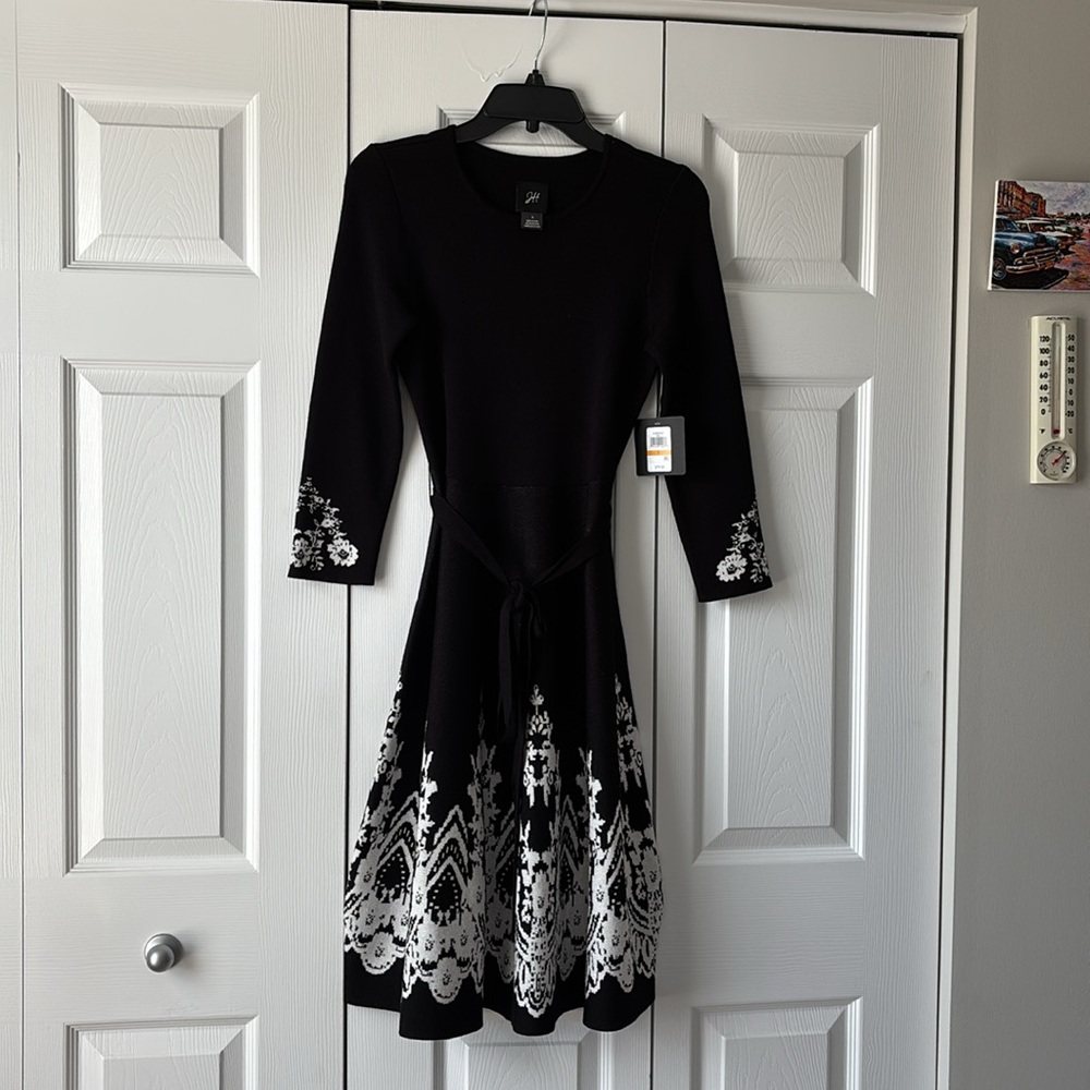 Elegant Black and White Dress